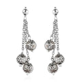 Platinum Over Sterling Silver Dangle Earrings 1.90 Grams - Sticky add to cart bar