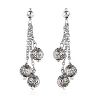 Platinum Over Sterling Silver Dangle Earrings 1.90 Grams