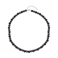 Doorbuster Hematite and Shungite Beaded Necklace 18-20 Inches in Rhodium Over Sterling Silver 300.00 ctw