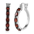 Amethyst Hoop Earrings in Stainless Steel 4.40 ctw - Sticky add to cart bar