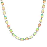 Doorbuster Premium American Natural Sleeping Beauty Turquoise Tennis Necklace 18 Inches in Platinum Over Sterling Silver 18.50 Grams 42.40 ctw