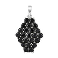 Thai Black Spinel Pendant without Chain in Stainless Steel 3.25 ctw , Tarnish-Free, Waterproof, Sweat Proof Jewelry - Sticky add to cart bar