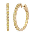 Ankur Treasure Chest 14K Yellow Gold Natural Yellow Diamond I1 Inside Out Hoop Earrings 5.70 Grams 2.00 ctw - Sticky add to cart bar