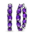 Doorbuster Amethyst Inside Out Hoop Earrings in Rhodium Over Sterling Silver 13.65 ctw - Sticky add to cart bar