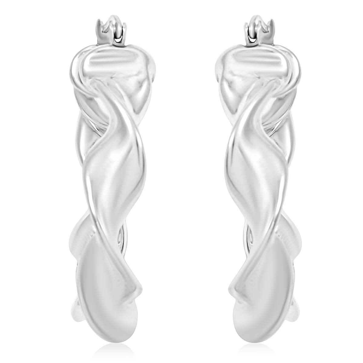 Swirl Hoop Earrings in Sterling Silver 10.56 Grams
