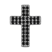 Karis Thai Black Spinel 1.70 ctw Cross Pendant without Chain in Platinum Bond
