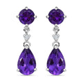 Doorbuster Amethyst and Natural White Zircon Earrings in Platinum Over Sterling Silver 8.15 ctw - Sticky add to cart bar