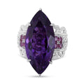 Doorbuster Lusaka Amethyst, Orissa Rhodolite Garnet Ring in Platinum Over Sterling Silver (Size 10.0) (8.40 g) 12.15 ctw - Sticky add to cart bar