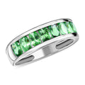 Premium Natural Tsavorite Garnet Half Eternity Band Ring in Platinum Over Sterling Silver (Size 10.0) 2.25 ctw - Sticky add to cart bar