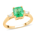 Certified LUXORO 14K YG AAA Boyaca Colombian Emerald and G-H I2 Diamond Ring 1.15 ctw - Sticky add to cart bar
