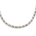 Ethiopian Welo Opal and Multi Sapphire Necklace 18 Inches in Platinum Over Sterling Silver 25.60 ctw - Sticky add to cart bar