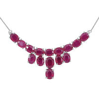 Doorbuster Ruby Necklace 18 Inches in Platinum Over Sterling Silver 8 Grams 26.85 ctw