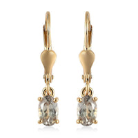 Turkizite Solitaire Lever Back Earrings in Vermeil YG Over Sterling Silver 1.00 ctw