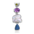 Bali Legacy Mother Of Pearl and Multi Gemstone Pendant in Sterling Silver 5.00 ctw - Sticky add to cart bar