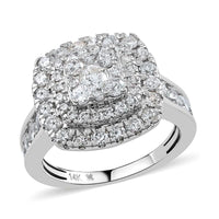 NY Closeout 14K White Gold Diamond Cluster Ring 6.14 Grams 2.00 ctw