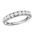 Moissanite Half Eternity Band Ring in Platinum Over Sterling Silver (Size 10.0) 0.90 ctw - Sticky add to cart bar