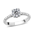 Moissanite Ring in Platinum Over Sterling Silver 1.10 ctw - Sticky add to cart bar