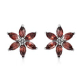 Mozambique Garnet Earrings in Stainless Steel 2.25 ctw - Sticky add to cart bar