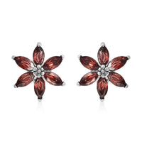 Mozambique Garnet Earrings in Stainless Steel 2.25 ctw