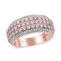 14K White and Rose Gold Natural Pink and White Diamond Band Ring (Size 6.0) 5.50 Grams 1.00 ctw - Sticky add to cart bar