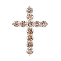 Simulated Champagne Diamond Cross Pendant in Sterling Silver 5.20 ctw - Sticky add to cart bar