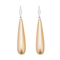Golden Shell Pearl Drop Earrings in Rhodium Over Sterling Silver - Sticky add to cart bar