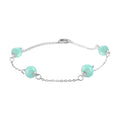 Betroka Blue Apatite Station Bracelet in Rhodium Over Sterling Silver (7.50-9.0In) 18.50 ctw - Sticky add to cart bar