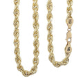 14K Yellow Gold 8mm Diamond-Cut Rope Chain Necklace 26 Inches 30.75 Grams - Sticky add to cart bar