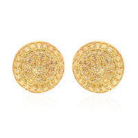 14K Yellow Gold Natural Yellow Diamond Stud Earrings 3.4 Grams 0.40 ctw