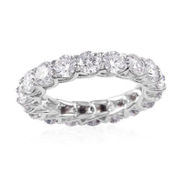 Moissanite Eternity Band Ring in Platinum Over Sterling Silver (Size 5.0) 4.40 ctw