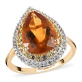 Santa Ana Madeira Citrine and Multi Gemstone Double Halo Ring in Vermeil Yellow Gold Over Sterling Silver 5.80 ctw - Sticky add to cart bar