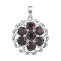 KARIS Amethyst Color Crystal Floral Pendant in Platinum Bond 2.75 ctw - Sticky add to cart bar