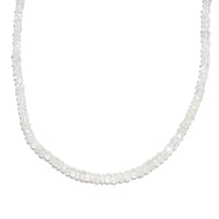 Premium Rainbow Moonstone Beaded Necklace 18 Inches in Sterling Silver 67.00 ctw