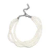 Premium Rainbow Moonstone Beaded Bracelet in Sterling Silver (7.25-9.25In) 65.50 ctw