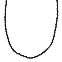 Doorbuster Natural Thai Black Spinel Beaded Necklace 20 Inches in Sterling Silver 43.00 ctw