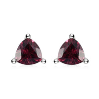 Tanzanian Wine Garnet Stud Earrings in Platinum Over Sterling Silver 1.90 ctw