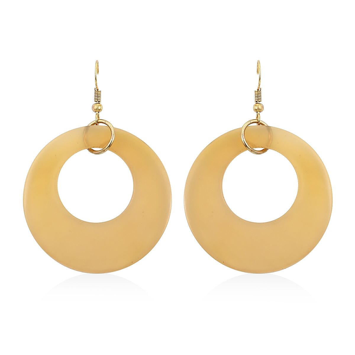 Ox Bone Earrings in Goldtone