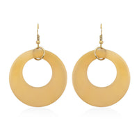 Ox Bone Earrings in Goldtone