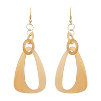 Ox Bone Dangle Earrings in Goldtone