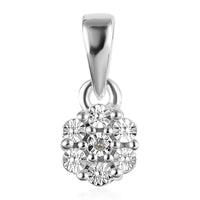 Diamond Accent Pendant without Chain in Sterling Silver