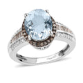 Premium Marropino Morganite and Natural Champagne and White Diamond Ring in Vermeil Rose Gold Over Sterling Silver (Size 10.0) 2.50 ctw - Sticky add to cart bar
