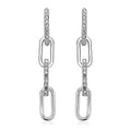 Austrian Crystal Paper Clip Dangle Earrings in Silvertone - Sticky add to cart bar