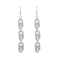 Austrian Crystal Paper Clip Dangle Earrings in Silvertone & Stainless Steel - Sticky add to cart bar