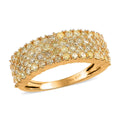 Doorbuster Natural Yellow Diamond Cluster Ring in Vermeil Yellow Gold Over Sterling Silver 1.00 ctw - Sticky add to cart bar