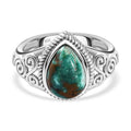 Sierra Nevada Turquoise Solitaire Ring in Platinum Over Sterling Silver (Size 5.75) 2.65 ctw - Sticky add to cart bar