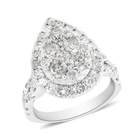 14K White Gold Diamond Cocktail Ring (Size 7.0) 7.4 Grams 2.25 ctw