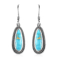 Artisan Crafted South Hill Turquoise Solitaire Earrings in Sterling Silver 5.10 ctw - Sticky add to cart bar