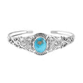 Artisan Crafted South Hill Turquoise 8.90 ctw Cuff Bracelet in Sterling Silver (7.25 In) - Sticky add to cart bar