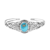 Artisan Crafted South Hill Turquoise 8.90 ctw Cuff Bracelet in Sterling Silver (7.25 In)