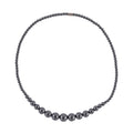 Hematite Waterfall Beaded Necklace 18 Inches in Silvertone 350.00 ctw - Sticky add to cart bar